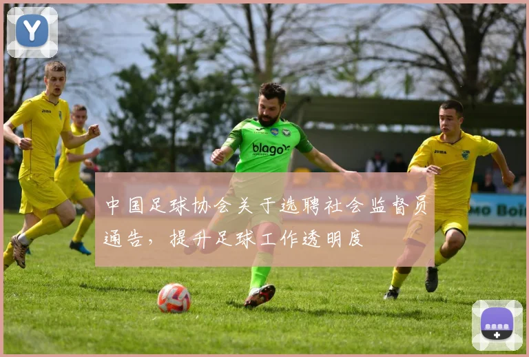 中国足球协会关于选聘社会监督员通告,提升足球工作透明度